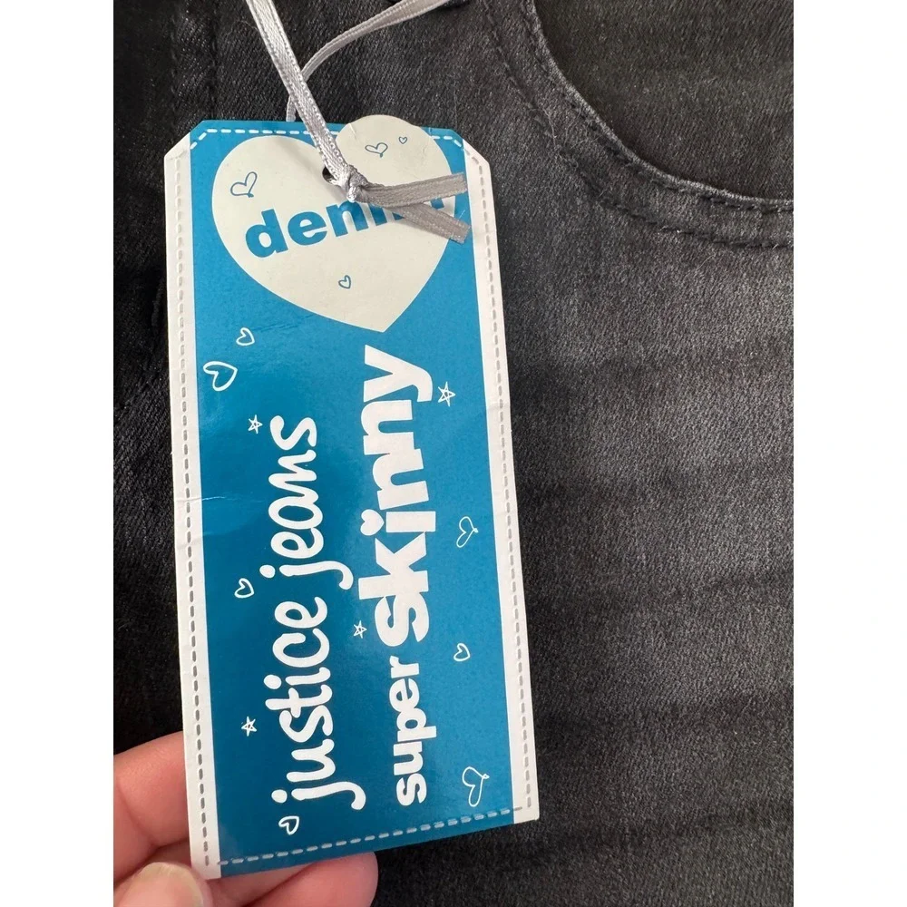 Justice Premium Jeans Girls 10.5‎ Black Simply Low Super Skinny Denim NWT